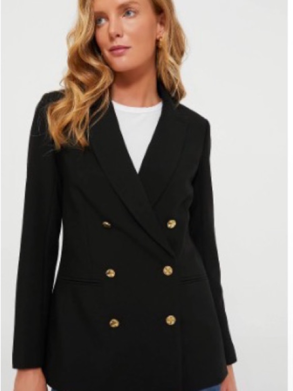 Tuckernuck Black Double-Breasted Blazer with Gold Buttons